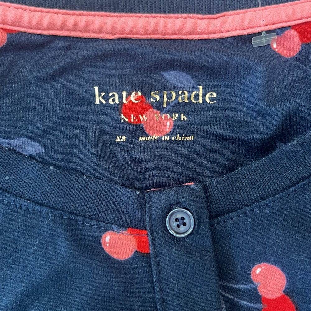 Kate Spade cherry print pajamas, size XS - Picture 2 of 5